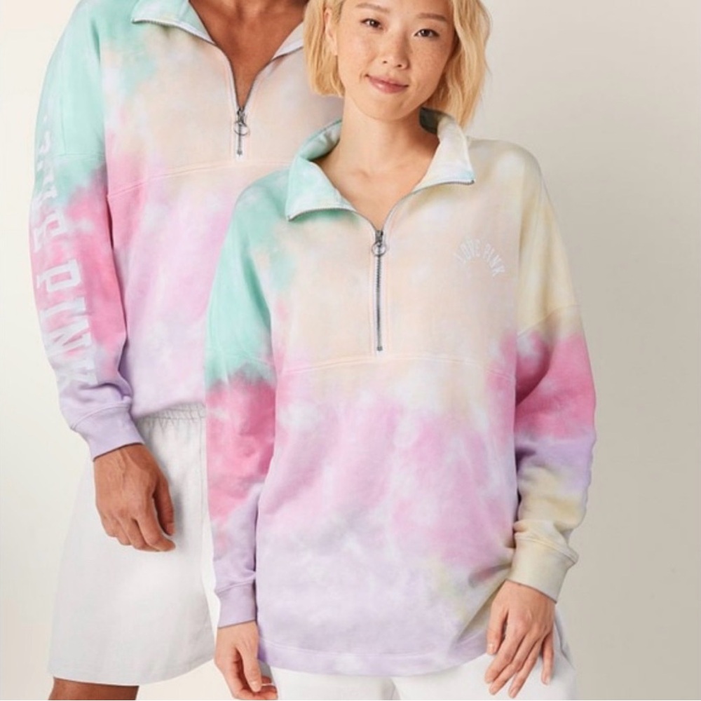 PINK Victoria's Secret Pastel Quarter-Zip Pullover